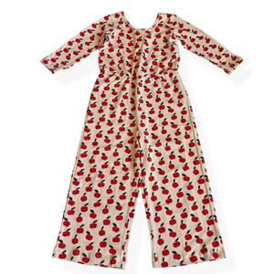 Alice + Ames Wide Leg Jumpsuit Apples Cotton Girls 5